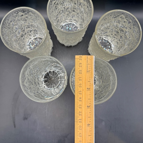 MCM Goebel Charlottenhutte Icicle Bark Textured Highball Tumbler Clear Glasses - Picture 8 of 15